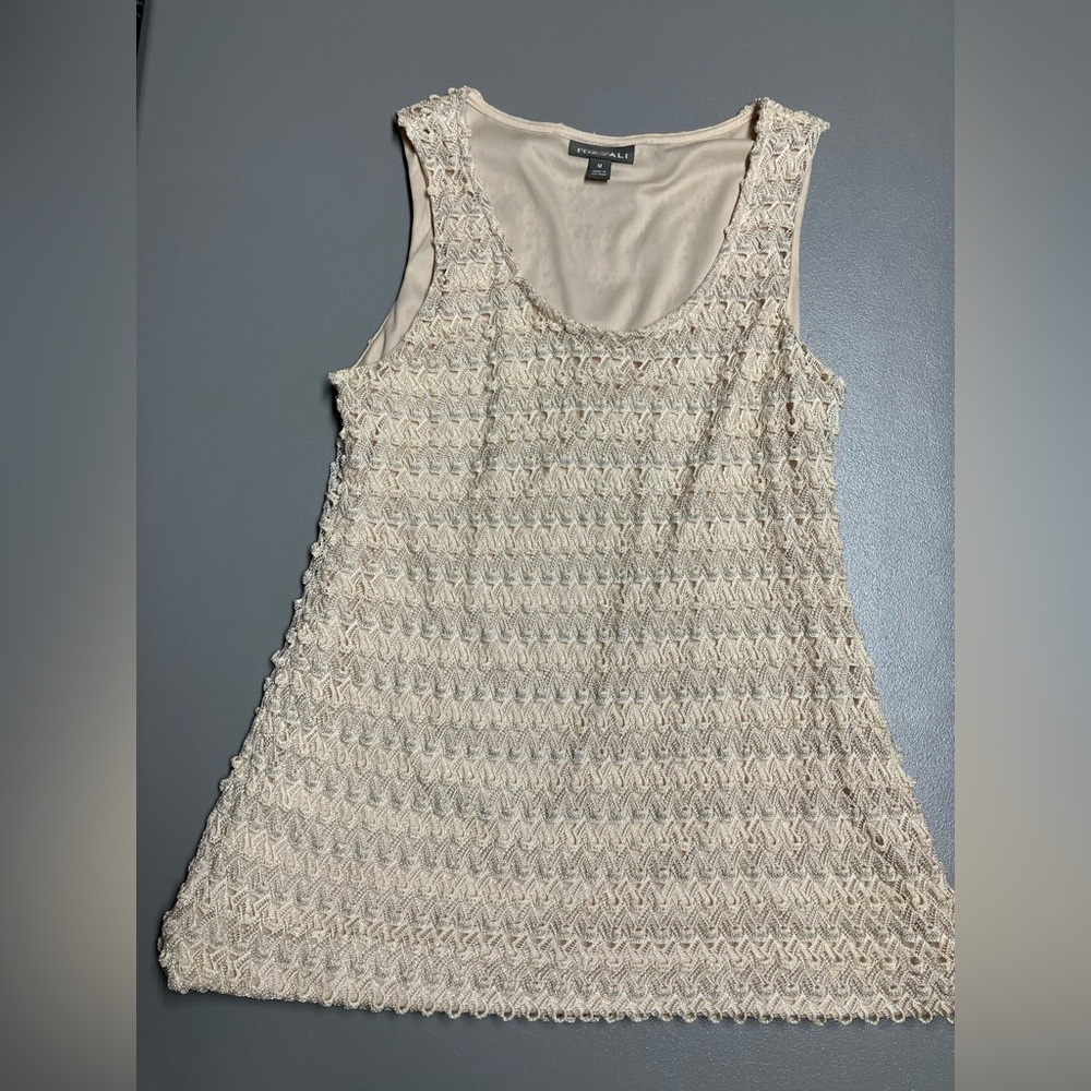 Roz & Ali Textured Cream Tank Top